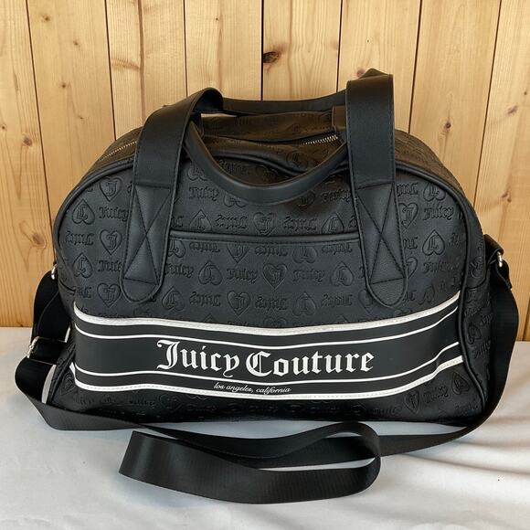 Juicy Couture Fashionista Dome Weekend Duffel - Black, about 18x6x12 inches - Picture 1 of 8